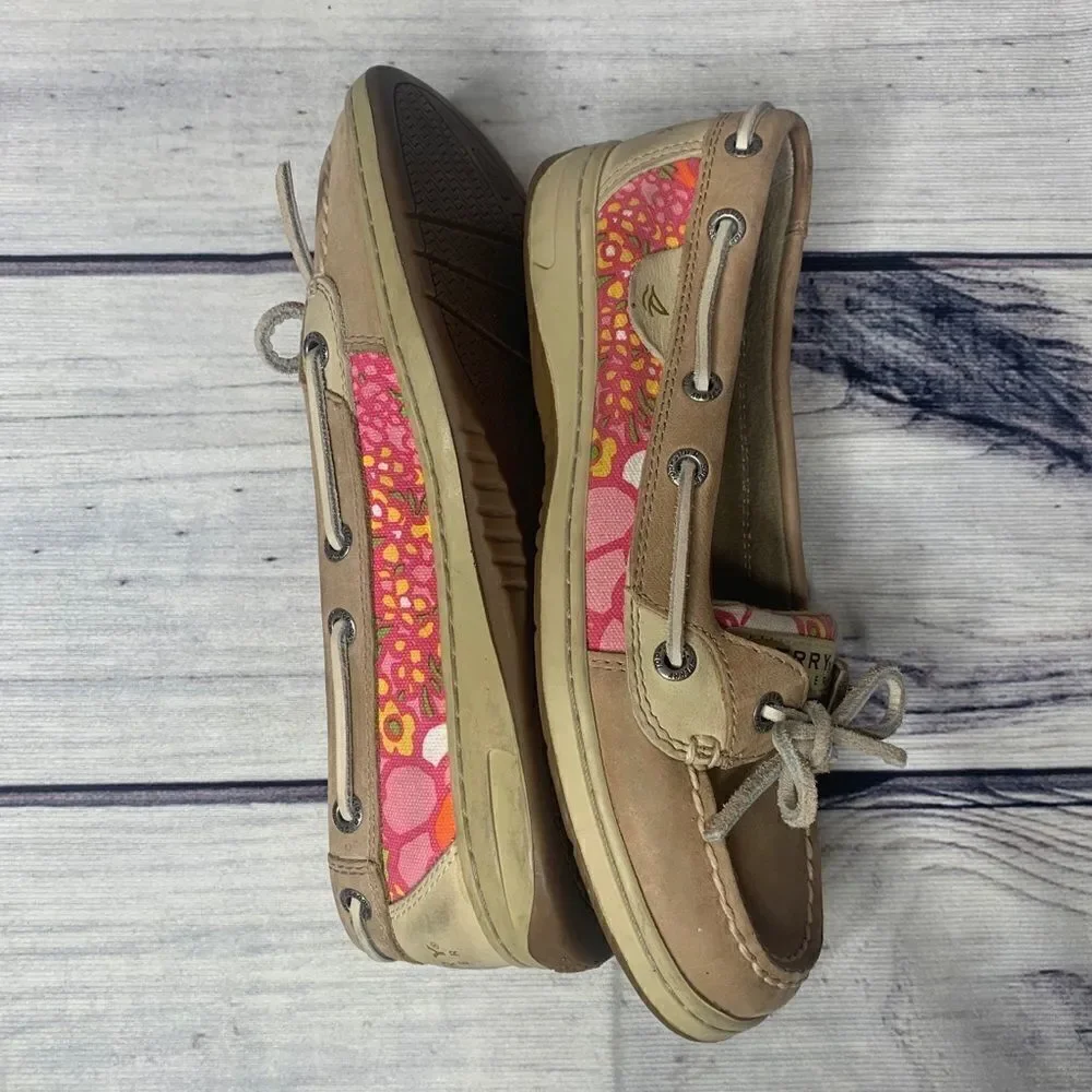 Sperry Top Sider Womens 6.5 Pink/Yellow Floral‎